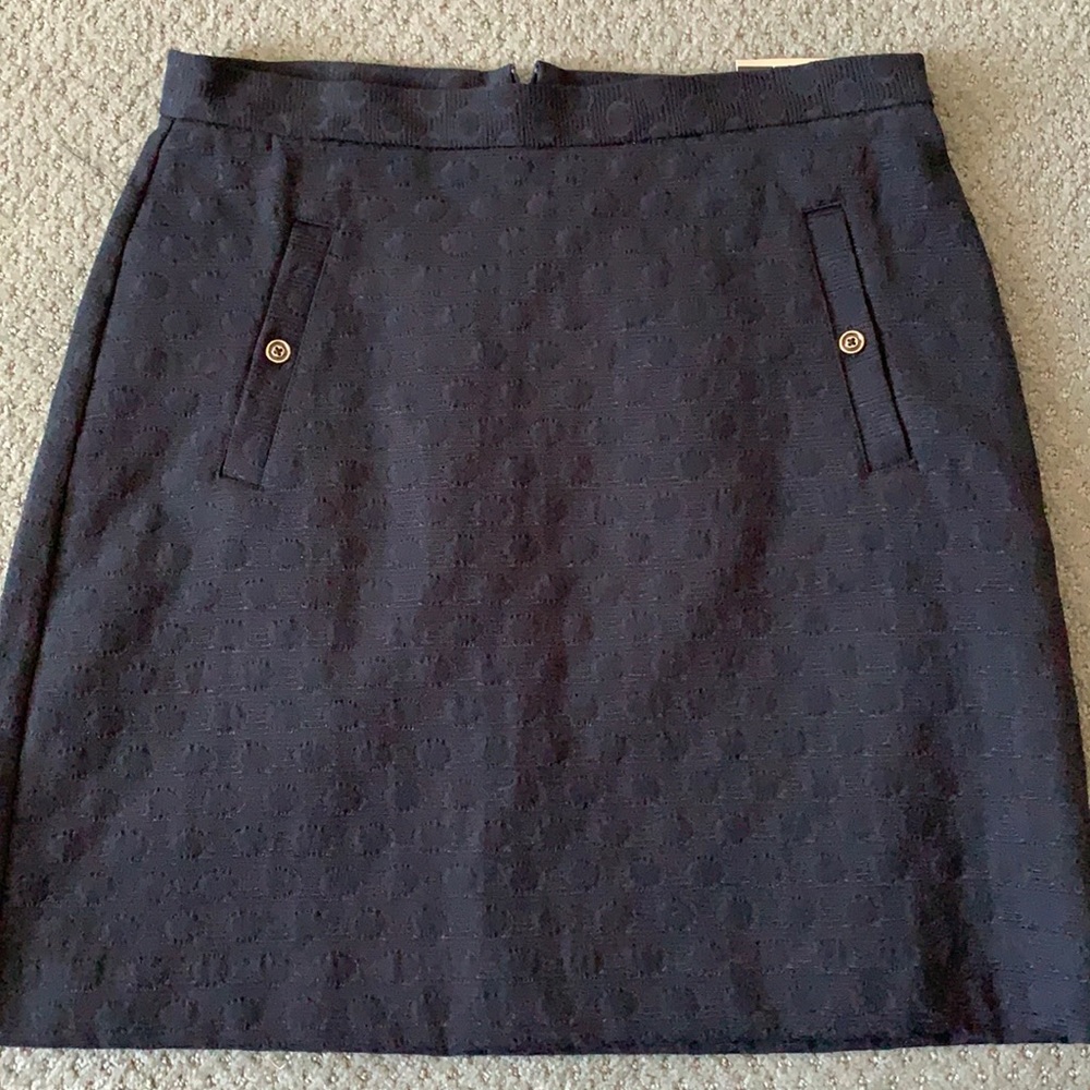 Jacquard black a line skirt